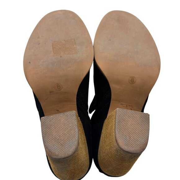 Jeffrey Campbell Rosalee Black Suede Leather Side slits ankle booties Women sz8 - Picture 7 of 10